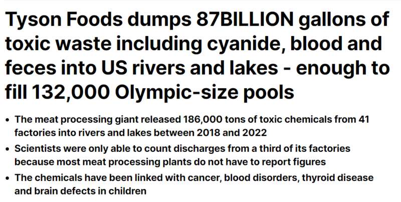傾倒數億磅有毒廢水 美17州飲水混入氰化物、糞便