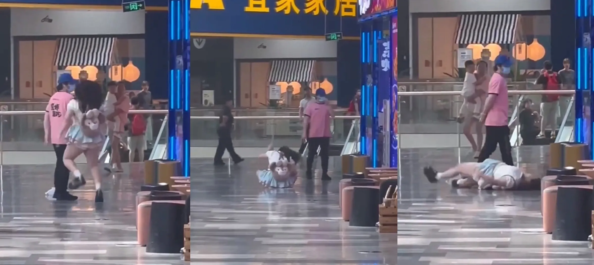 影片瘋傳：中國正妹滾地撒潑哭鬧 男伴冷眼旁觀