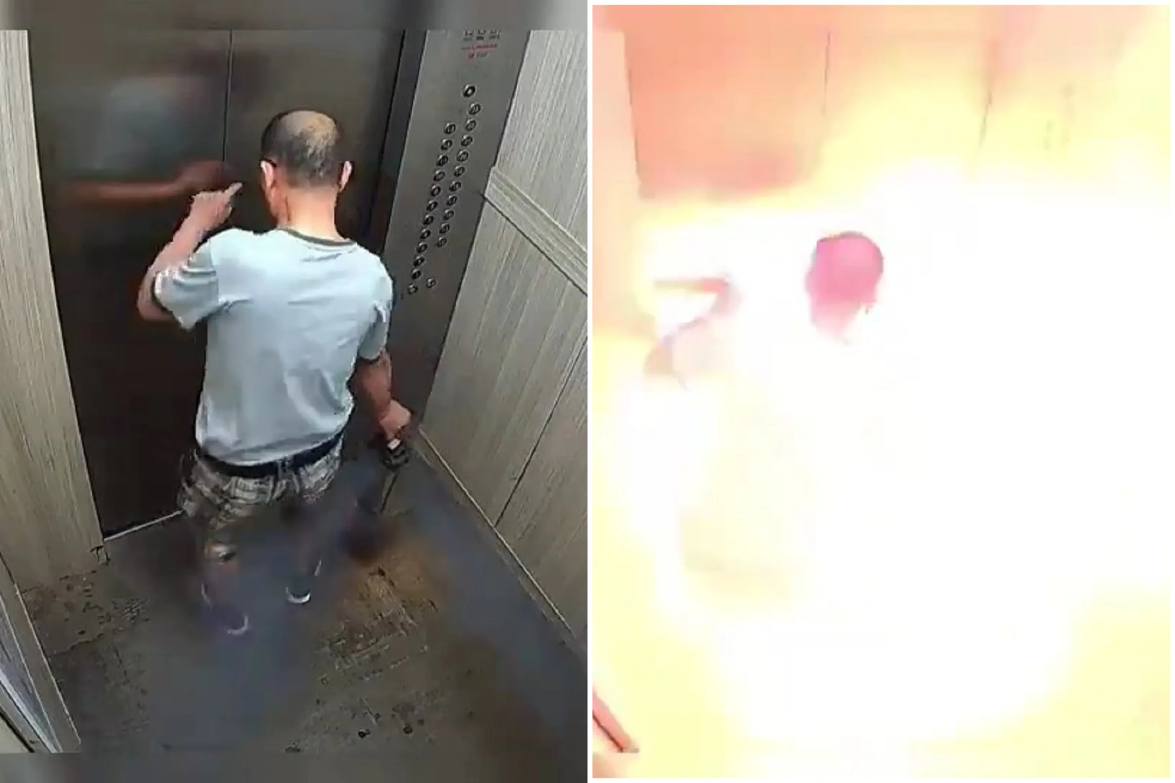 惊悚！中国男带锂电池搭电梯 瞬间爆炸烧成焦黑