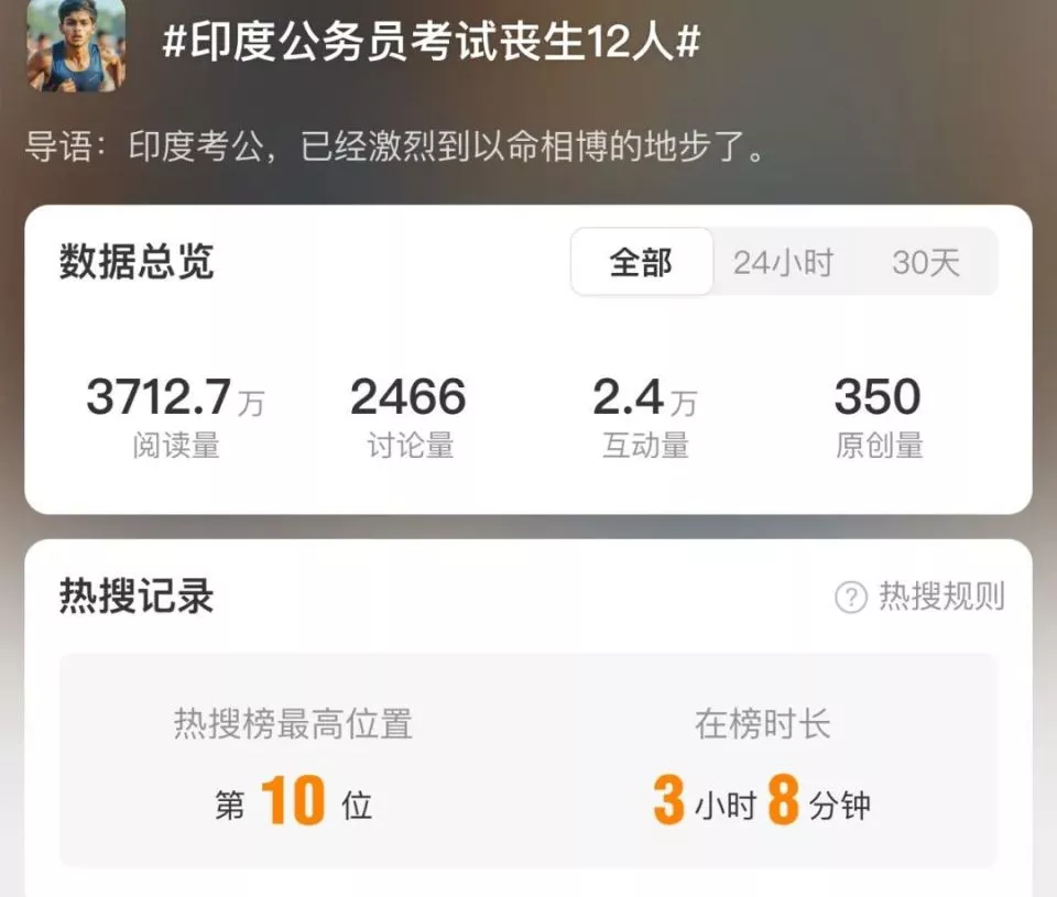 体能测试跑死12人，印度考公激烈到“以命相搏”?