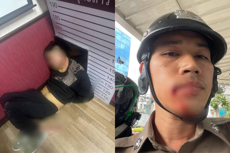 中国男子泰国超商持刀伤人 2警遭划伤溅血