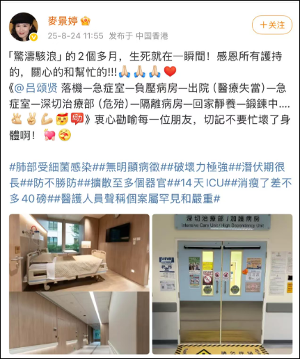 59歲知名演員呂頌賢進ICU 本人:死裡逃生
