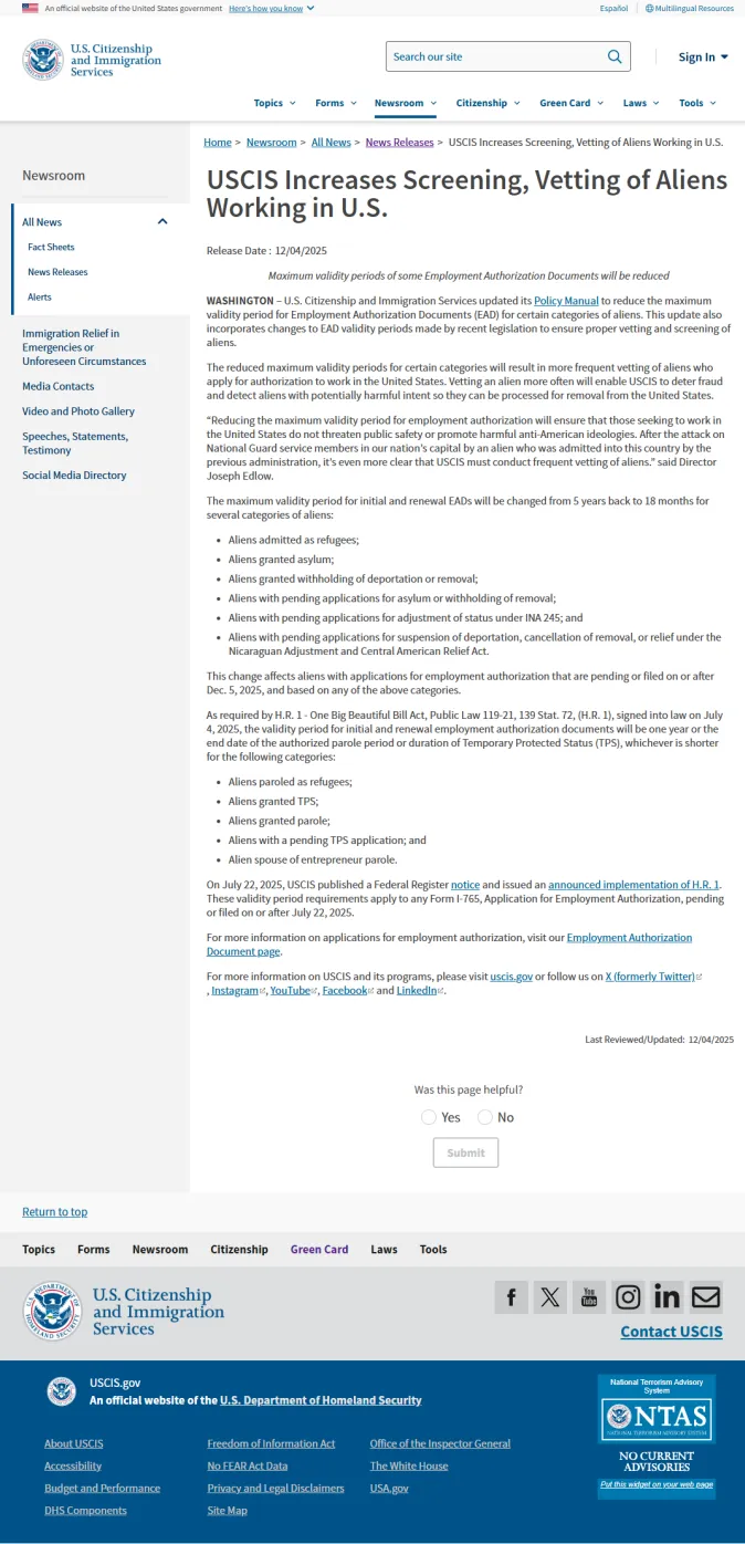 天塌了！美国工卡重大改革 没法安心生活