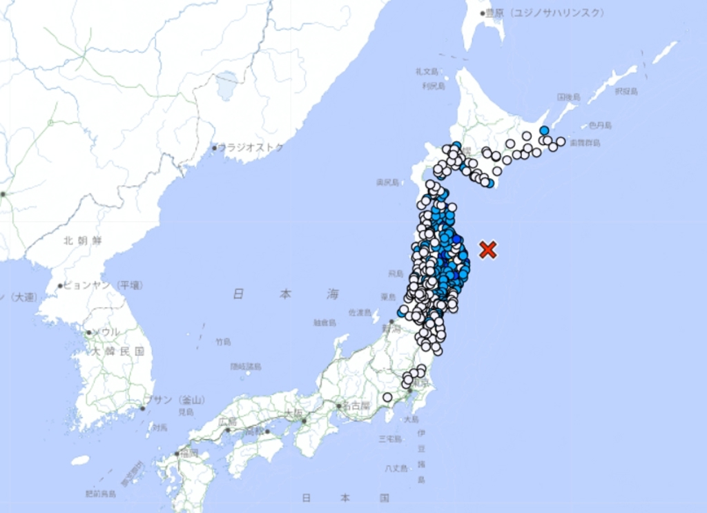 日本岩手县跨年夜发生「极浅层地震」规模5.7级