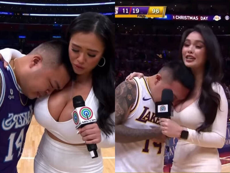 哭倒在爆乳女记者胸怀！湖人男球迷身分起底