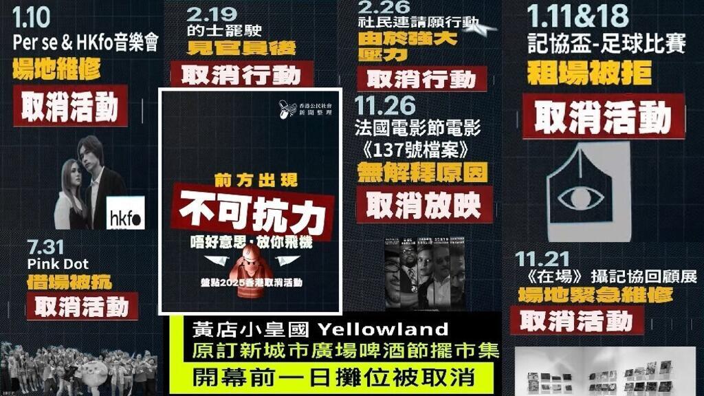 从取消活动管窥国安红线:涉反修例者续被针对