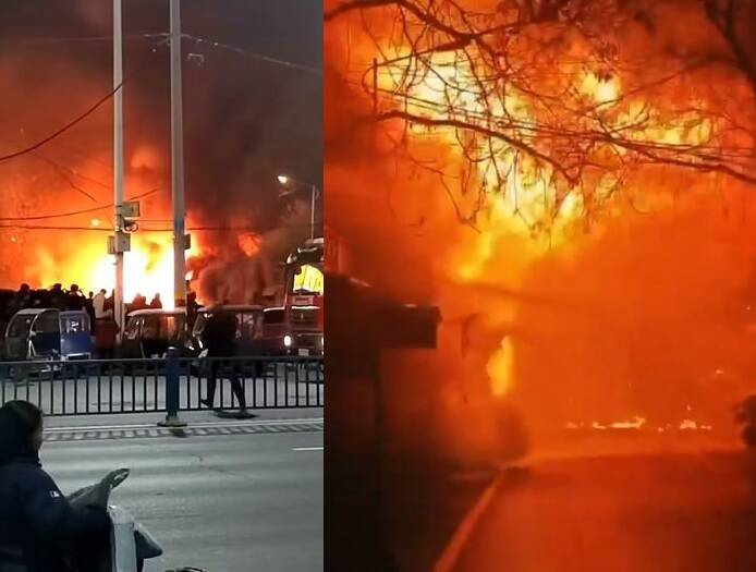 中国山东大爆炸 民众以为飞弹打来 急逃