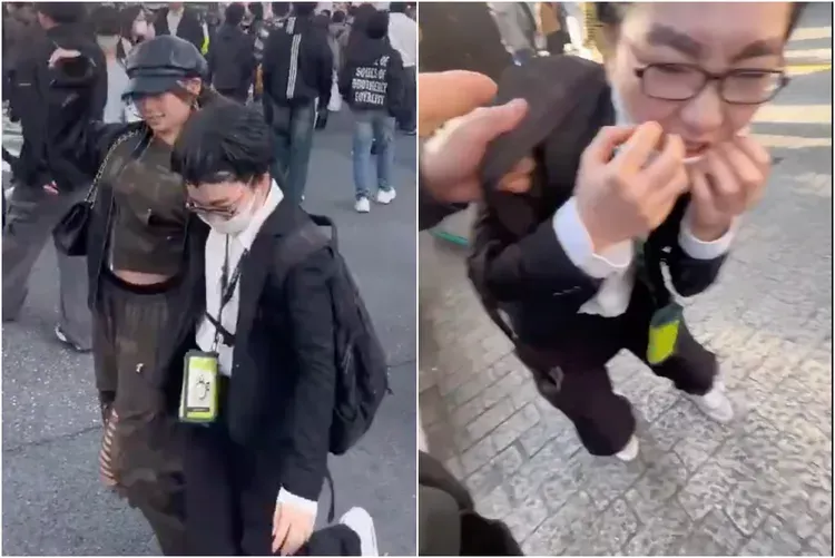 涩谷再现“撞人族” 撞人女被当场抓住 认怂道歉