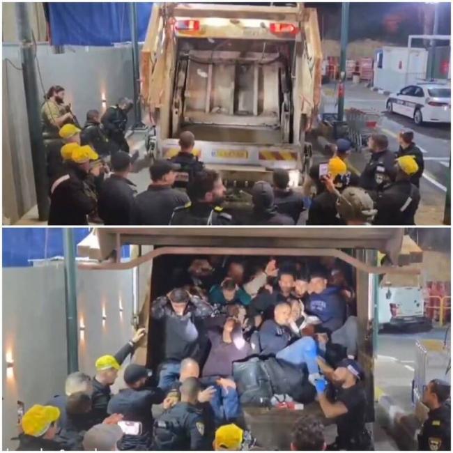 惊人画面！以国军警拦下垃圾车 竟然发现....