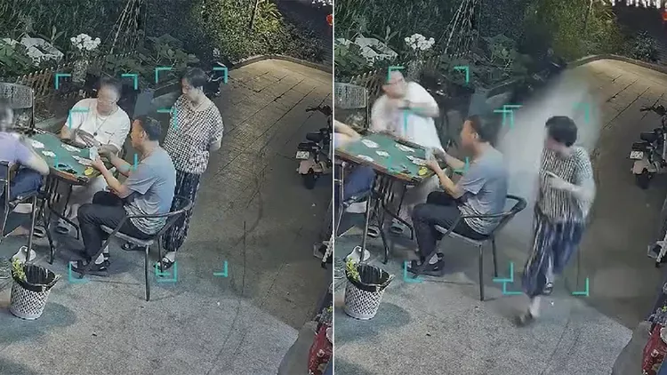 命大！6楼空调砸来 大妈"第六感神闪避"奇迹保命